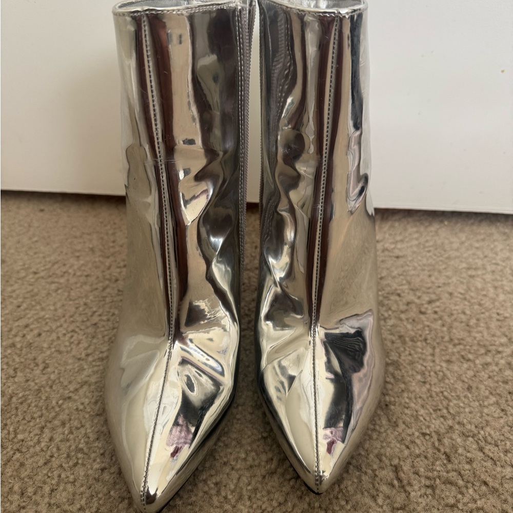 Silver Ankle Boots